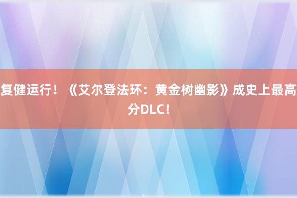 复健运行！《艾尔登法环：黄金树幽影》成史上最高分DLC！