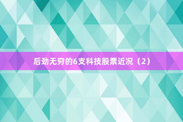 后劲无穷的6支科技股票近况（2）