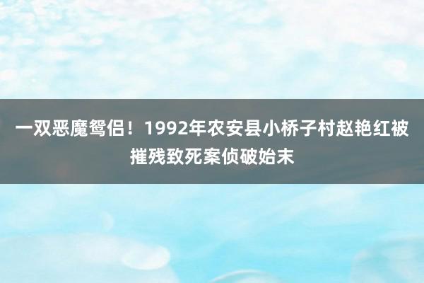 一双恶魔鸳侣！1992年农安县小桥子村赵艳红被摧残致死案侦破始末