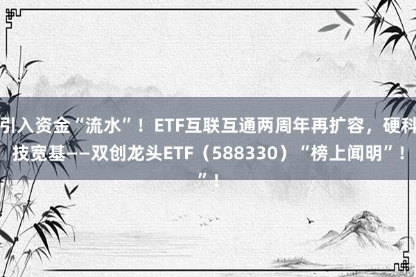 引入资金“流水”！ETF互联互通两周年再扩容，硬科技宽基——双创龙头ETF（588330）“榜上闻明”！