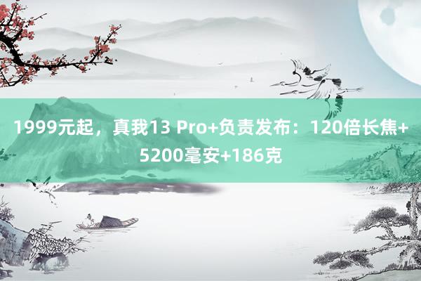 1999元起，真我13 Pro+负责发布：120倍长焦+5200毫安+186克