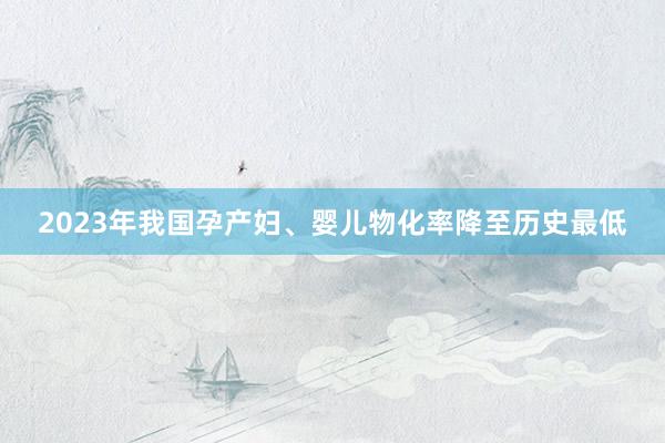 2023年我国孕产妇、婴儿物化率降至历史最低