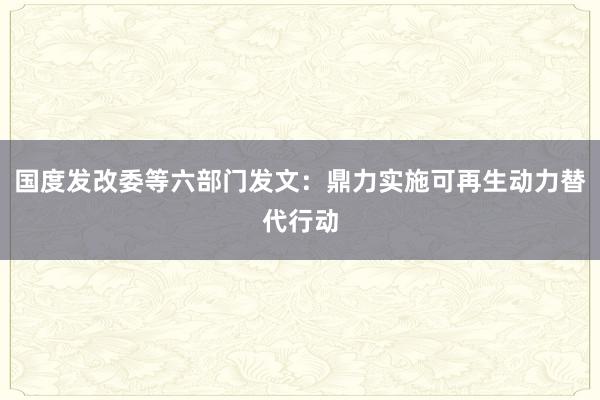 国度发改委等六部门发文：鼎力实施可再生动力替代行动